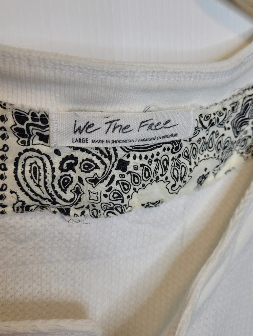Free People Fall For You Thermal Henley L White